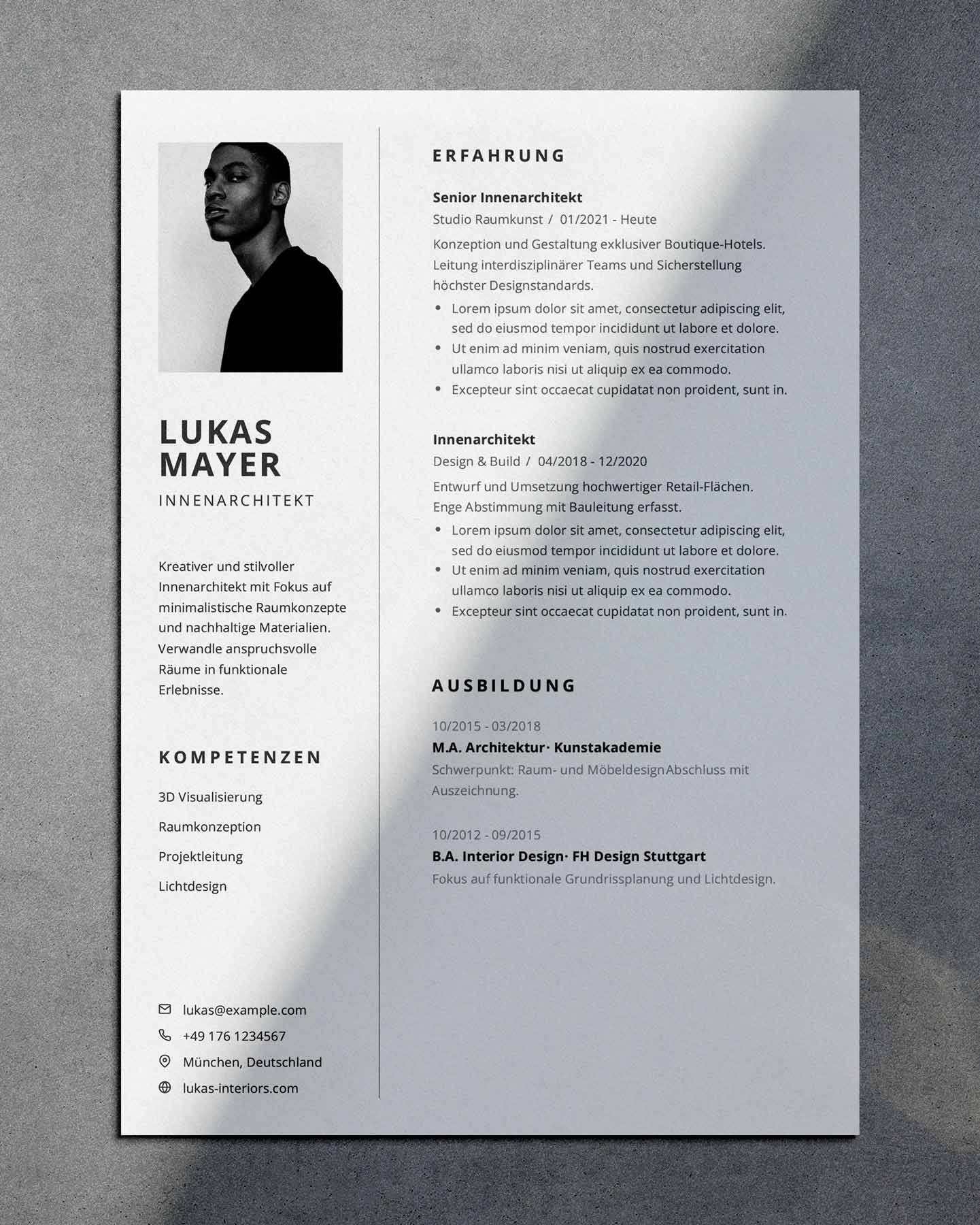 Strukturierte Lebenslauf Vorlage Sharp für Word und PDF